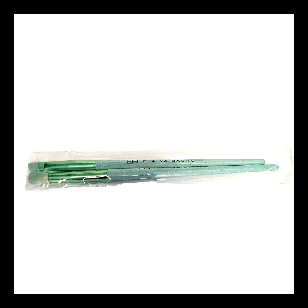 2 x Elaina Badro Divine Duo Cosmetic Brush 2 Piece Set Angled Blending Brushes